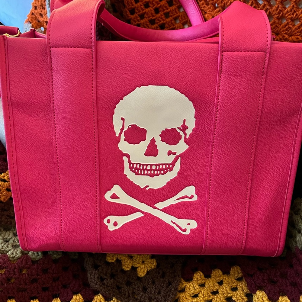 Betsey Johnson  Skull Pink Shoulder Tote Crossbody Bag